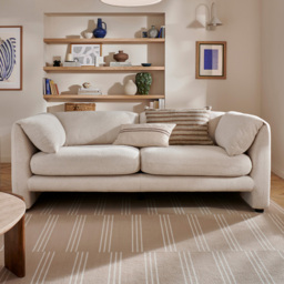 Harlow 3 Seater Cream Boucle Fabric Sofa - thumbnail 1