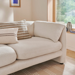 Harlow 3 Seater Cream Boucle Fabric Sofa - thumbnail 2