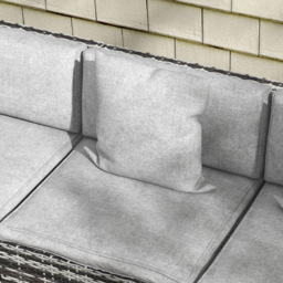 Outsunny 6 Seater Mixed Grey Rattan Sofa Lounge Set - thumbnail 3