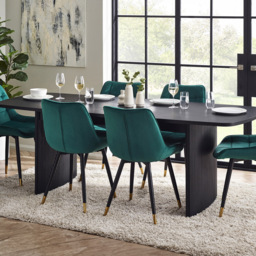 Julian Bowen Louis 6 Seater Fluted Extending Dining Table Black