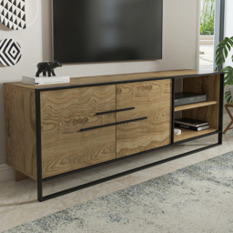 Decorotika Polka 2 Door Oud and Black TV Unit