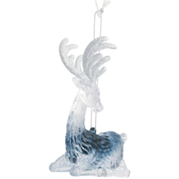 Single Angel Whispers White and Blue Frosted Reindeer in Assorted styles - thumbnail 1