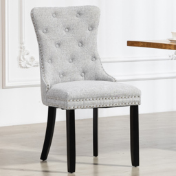 Artemis Home Rivara Light Grey Fabric Dining Chair Set of 2 - thumbnail 1