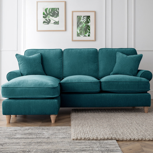 The Victoria 3 Seater Emerald Left Hand Chaise Sofa - image 1