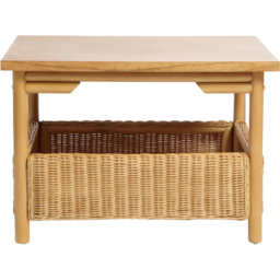 Desser Dubai Single Shelf Light Oak Natural Rattan Coffee Table - thumbnail 3