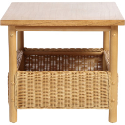 Desser Dubai Single Shelf Light Oak Natural Rattan Coffee Table - thumbnail 4