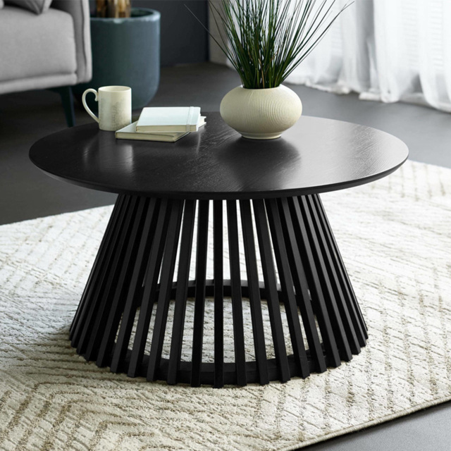 Julian Bowen Ollie Black Round Coffee Table - image 1