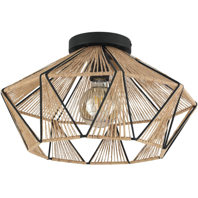 EGLO Adwickle Black and Natural Ceiling Light - image 1
