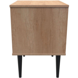Crowndale Hong Kong 2 Drawer Nebraska Oak Compact Bedside Cabinet Ready Assembled - thumbnail 3