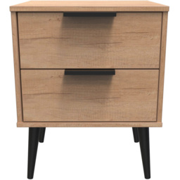 Crowndale Hong Kong 2 Drawer Nebraska Oak Compact Bedside Cabinet Ready Assembled - thumbnail 2