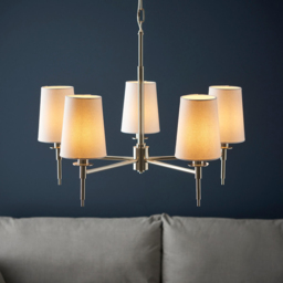 Merano Florence Multi Arm White and Nickle 5 Light Pendant Ceiling Lamp - thumbnail 2