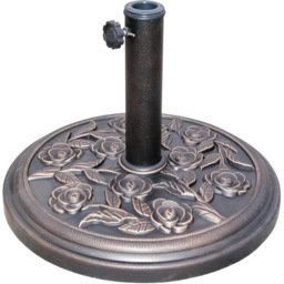 GardenKraft Rose Resin Parasol Base 9kg - thumbnail 1
