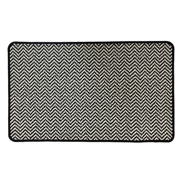 Primeur 60 x 100cm Black and White Chevron Loop Doormat - image 1