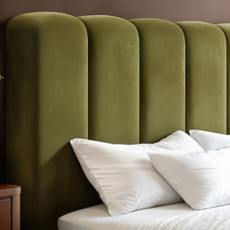 SOLACE+CO Emilie Green King Size Velvet Ribbed Ottoman Bed - thumbnail 4