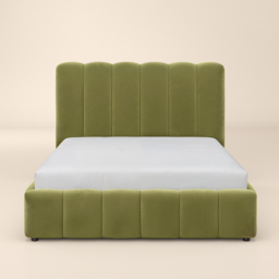 SOLACE+CO Emilie Green King Size Velvet Ribbed Ottoman Bed - thumbnail 3