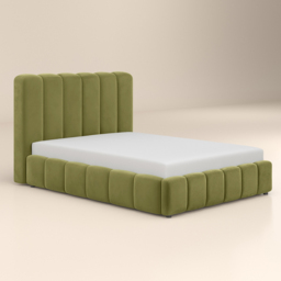 SOLACE+CO Emilie Green King Size Velvet Ribbed Ottoman Bed - thumbnail 2