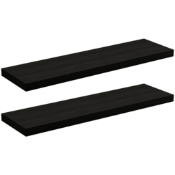 Homebase 90cm 2 Pack Black Ash Effect Floating Shelf - thumbnail 1