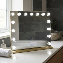 Hollywood LED Wireless Vanity Mirror Gold - thumbnail 4