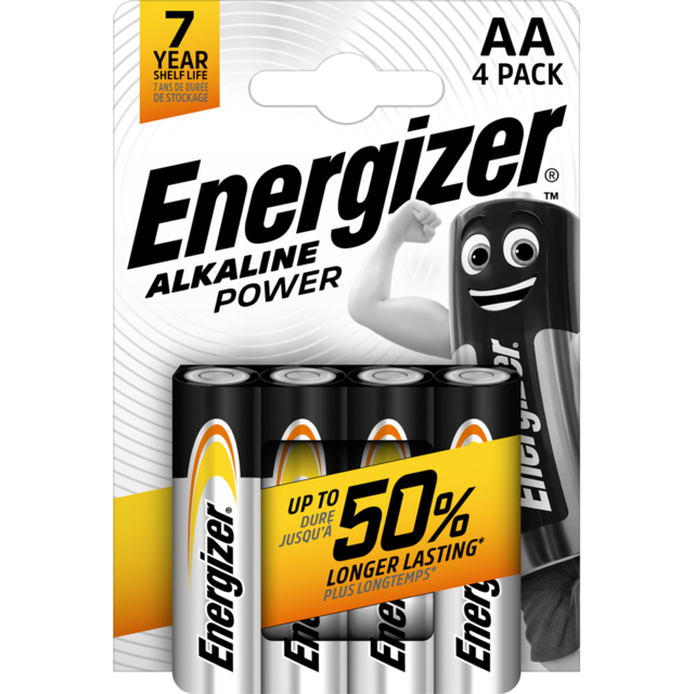 Energizer Max Alkaline Power AA Battery 4 Pack