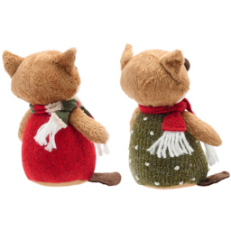 The Christmas Gift Co Fabric Sitting Foxes Decoration 2 Pack - thumbnail 4