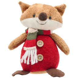 The Christmas Gift Co Fabric Sitting Foxes Decoration 2 Pack - thumbnail 2
