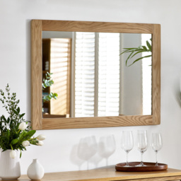 Julian Bowen Mallory Oak Wall Mirror 100 x 70cm - thumbnail 2