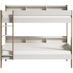 Noomi Bodie White and Oak Single Pine Storage Bunk Bed - thumbnail 2