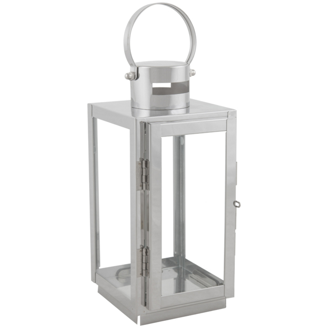 Silver 21cm Traditional Steel Lantern - image 1