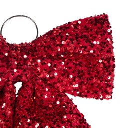 Sequin Sponge Bow Red - thumbnail 2