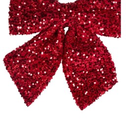 Sequin Sponge Bow Red - thumbnail 3