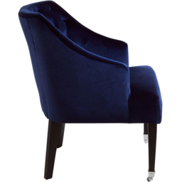 Premier Housewares Darwin Blue Velvet Lounge Chair - thumbnail 3