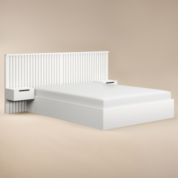 SOLACE+CO Taylor White Double Hotel Ottoman Bed with Side Table - thumbnail 2