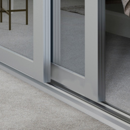 Spacepro Shaker 3 Panel Dove Grey Frame Mirror Sliding Door 2220 x 610mm - thumbnail 4