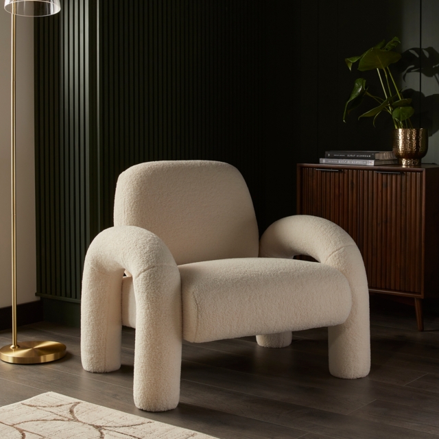 Lars Chunky Arm Tub Chair - Boucle