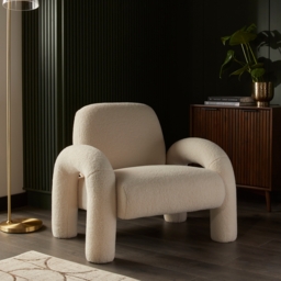 Lars Chunky Arm Tub Chair - Boucle - thumbnail 1