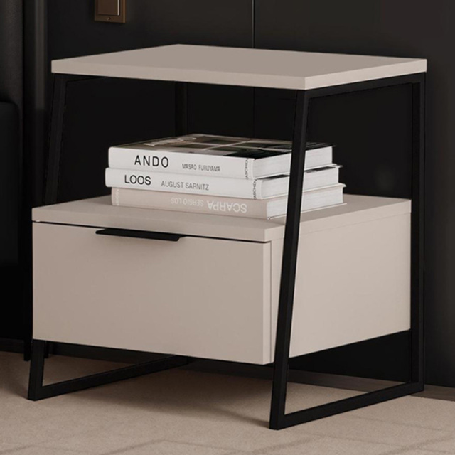 FWStyle Pal Sandstone Single Drawer Single Shelf Bedside Table