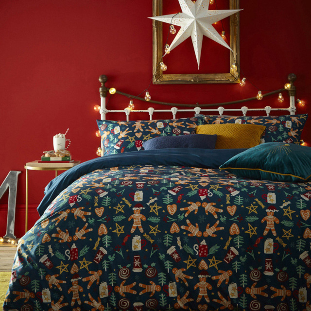 furn. Yuletide Treats Navy Toddler Christmas Duvet Cover Set - image 1