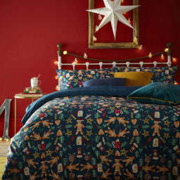 furn. Yuletide Treats Navy Toddler Christmas Duvet Cover Set
