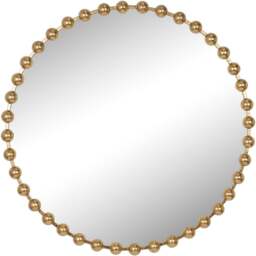 Gold Circular Beaded Mirror 80cm