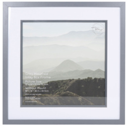 The Port. Co Gallery Grey Mounted Inlay Box Photo Frame 12 x 12 inch