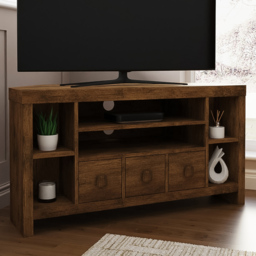 GFW Jakarta 3 Drawer 6 Shelf Mango Yellow Corner TV Unit