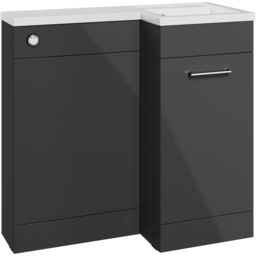 Bathstore Panama Single Door Anthracite Right Hand Basin and WC Unit 900mm