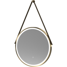 nuie Brushed Brass Round Illuminated Mirror 600mm