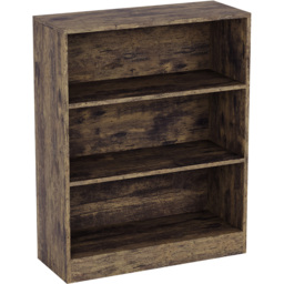 Vida Designs Cambridge Dark Wood 3 Shelf Low Bookcase - thumbnail 2