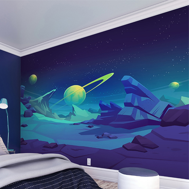 Origin Murals Space Landscape Blue Wall Mural - image 1