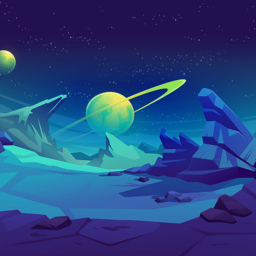 Origin Murals Space Landscape Blue Wall Mural - thumbnail 2