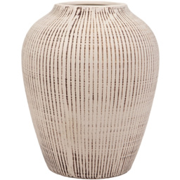 Ava White Textured Ceramic Flower Vase