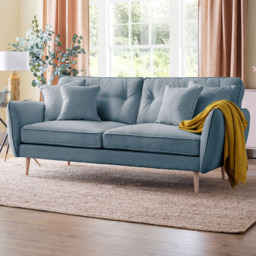 Opry Faro 3 Seater Button Back Denim Sofa - thumbnail 1