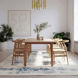 Kukoon Oscar Lennox Flat Blue Watercolour Abstract Rug 120 x 170cm - thumbnail 2