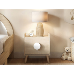 Flair Noah Oak and White 2 Drawer Bedside Table - thumbnail 4